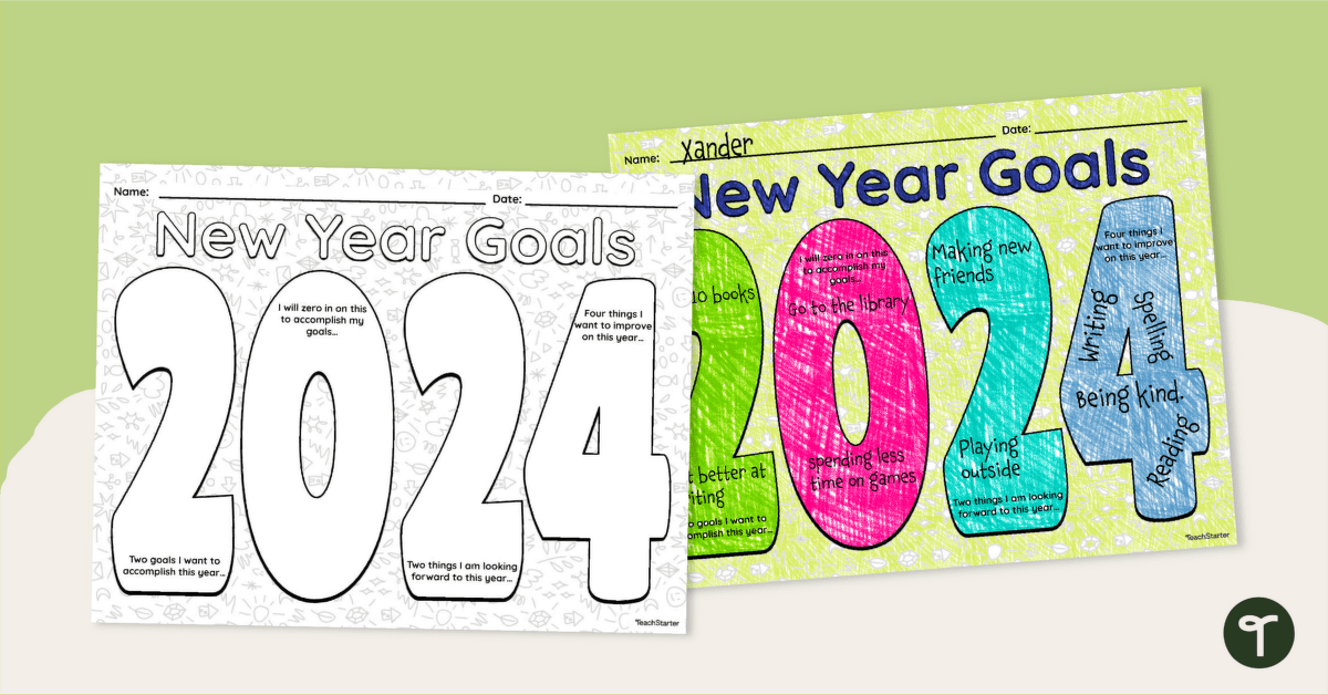 2024 Goal Setting Worksheet teaching resource