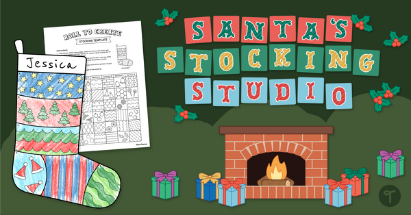 Go to Classroom Christmas Decorations Display - Santa’s Stocking Studio teaching resource