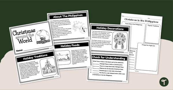 Go to Christmas in The Philippines Mini Book teaching resource