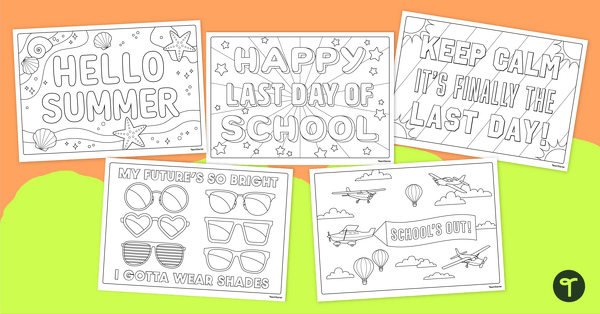 Go to Easy Colouring Pages for End-of-Year teaching resource