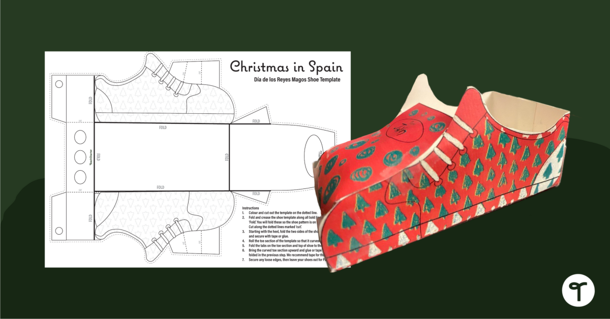 Christmas in Spain - 3D Printable Shoe Template teaching resource