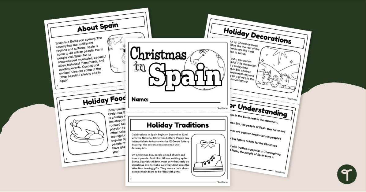 Christmas Around the World For Kids Book - Christmas in Spain teaching resource