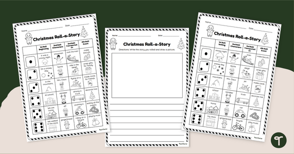 Go to Christmas Writing Prompt Dice Game – Roll-a-Story teaching resource
