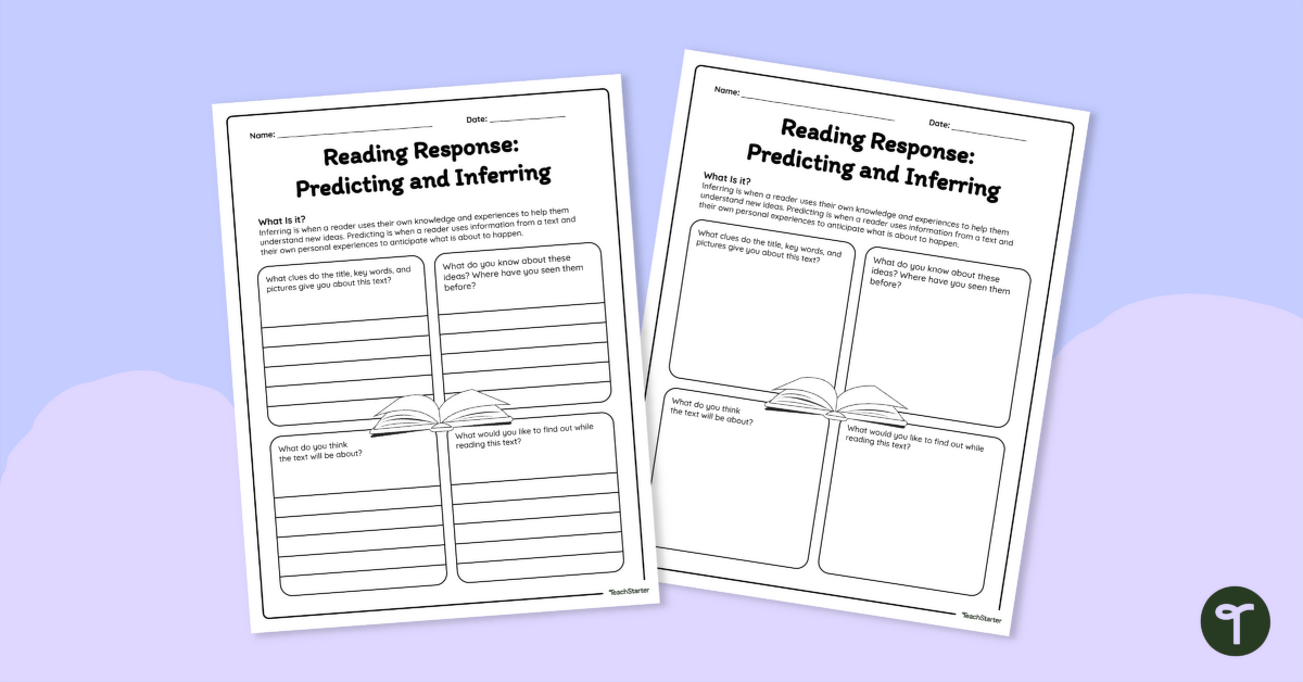 Reading Response Template – Inferring and Predicting teaching resource