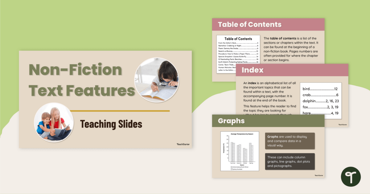 Non-Fiction Text Features Teaching Slides teaching resource