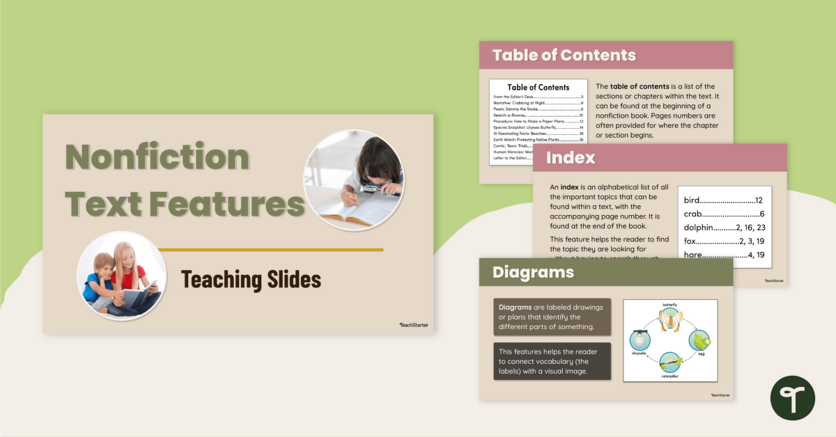 Nonfiction Text Features Teaching Slides teaching resource