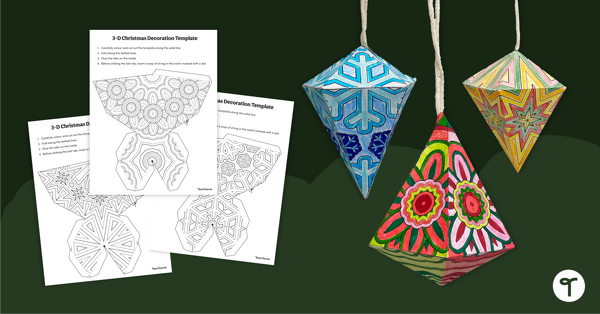 Go to Mindful Coloring Ornaments - Christmas Papercraft teaching resource