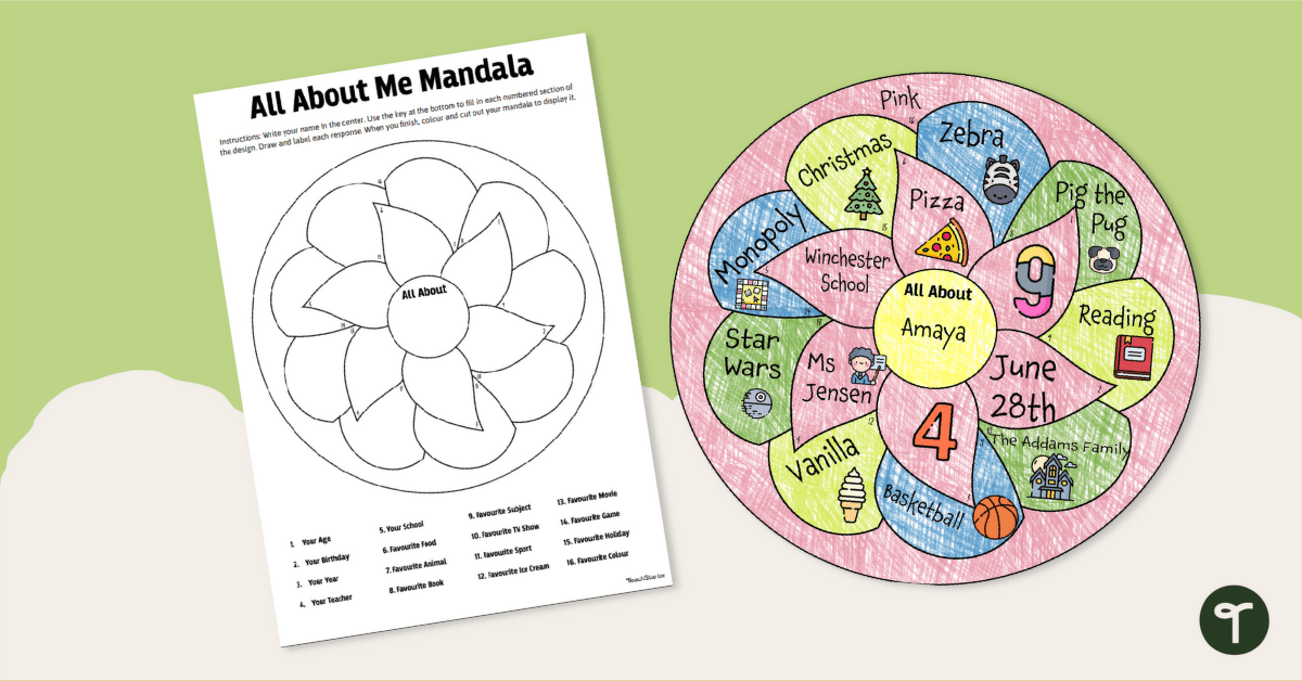Get to Know You Questionnaire - Mandala teaching resource