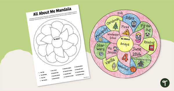 Go to Get to Know You Questionnaire - Mandala teaching resource