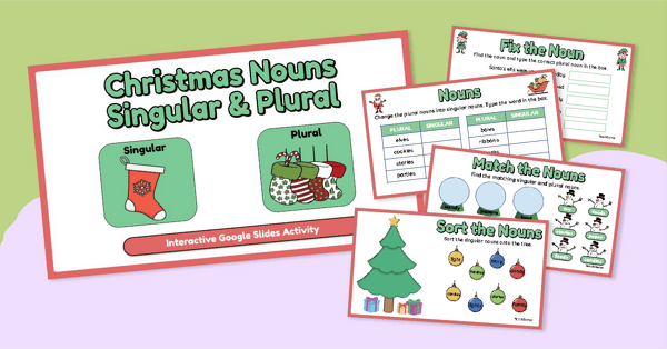 Go to Christmas Interactive: Singular and Plural Nouns teaching resource