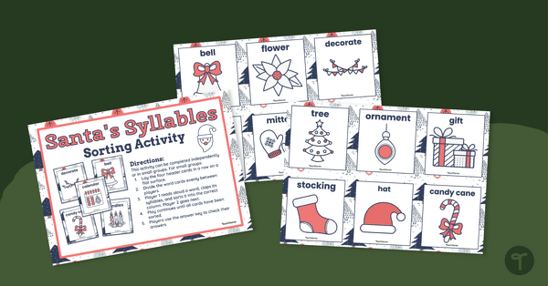 Go to Santa's Syllable Sort - Christmas Reading Centre teaching resource