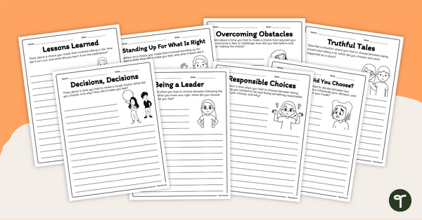Go to Reflecting on Choices Writing Prompt Pack teaching resource