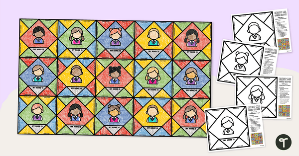 Go to Get to Know Me Classroom Quilt Template teaching resource