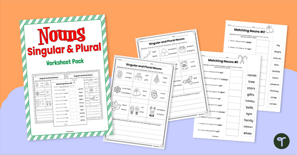 Go to Christmas Singular and Plural Noun Worksheets teaching resource