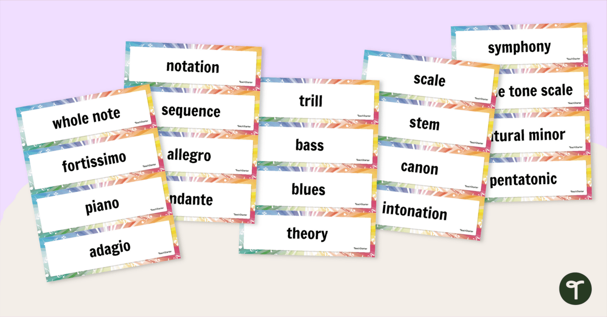 Music Word Wall Vocabulary teaching resource