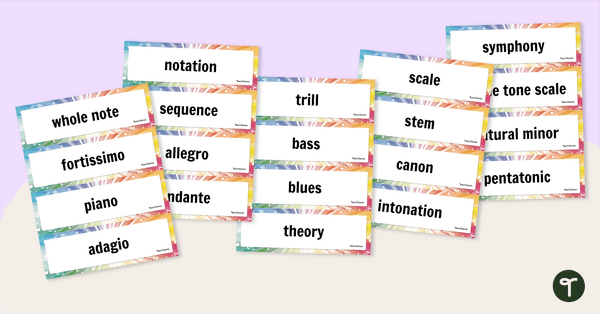 Go to Music Word Wall Vocabulary teaching resource