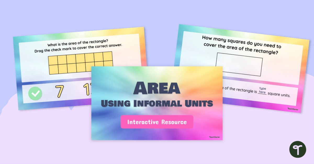 Measuring Area Using Informal Units Interactive Activity teaching resource