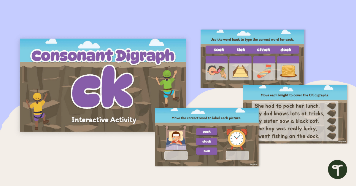 Consonant Digraph CK Interactive Activity teaching resource