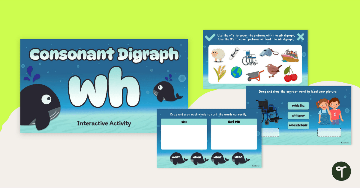 Consonant Digraph WH Interactive Activity teaching resource