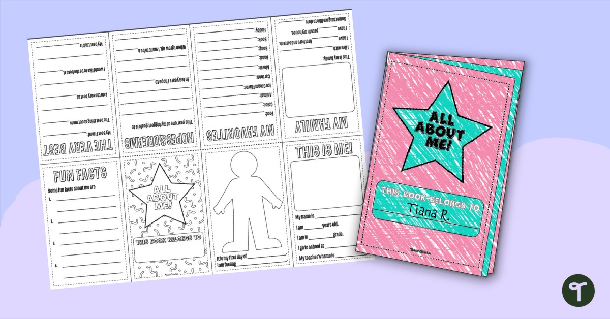 All About Me Book - One Pager Template teaching resource