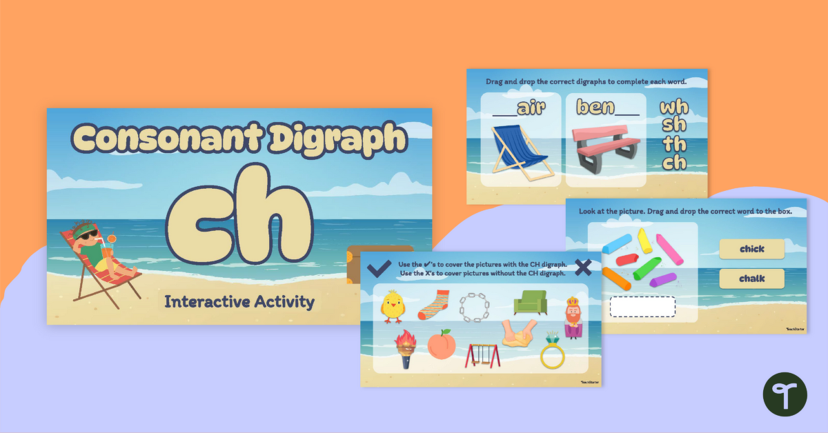 Consonant Digraph CH Interactive Activity teaching resource