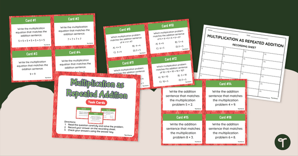 Go to Multiplication as Repeated Addition Task Cards teaching resource