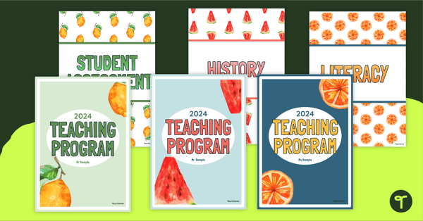 Go to Editable Teacher Binder Covers and Dividers - Fruit Theme teaching resource