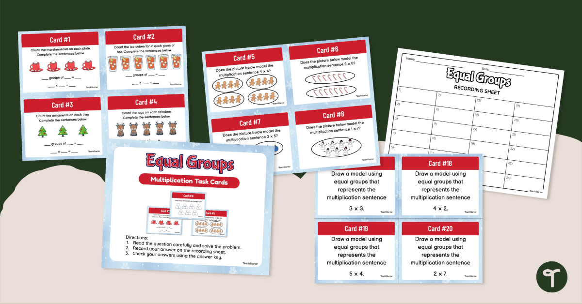 Equal Groups Multiplication Task Cards teaching resource