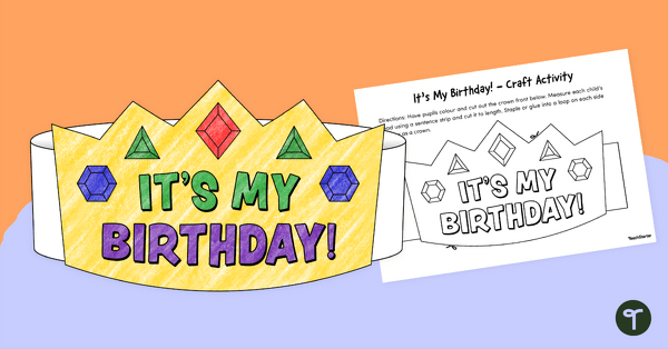 Go to Birthday Crown Template teaching resource