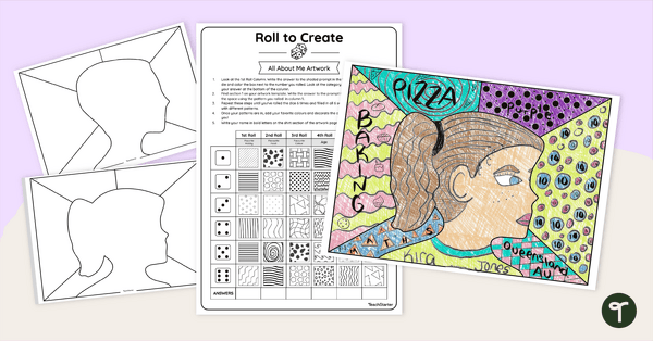 Go to Roll to Create - All About Me Drawing Game teaching resource