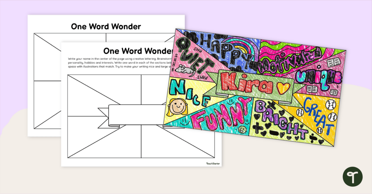 One Word Wonders - About Me Sheet teaching resource