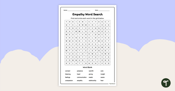 Go to Empathy Word Search teaching resource