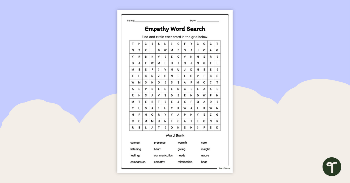 Empathy Word Search teaching resource