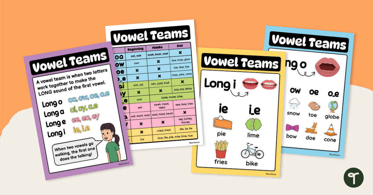 Vowel Teams Poster Set teaching resource