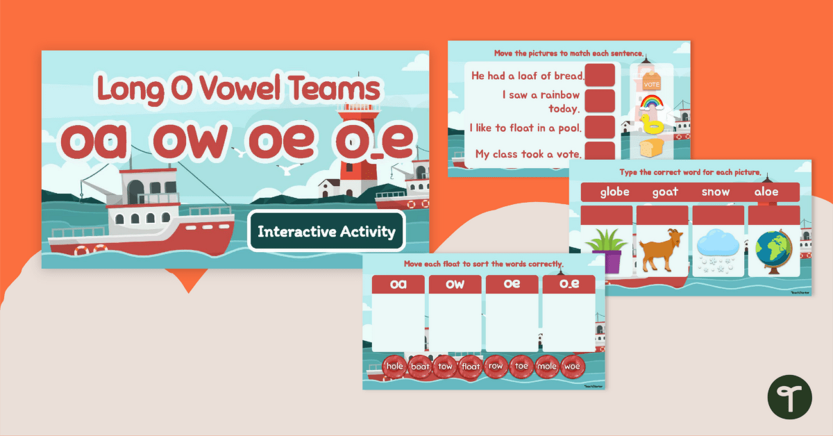 Long Vowel O Teams Interactive Activity teaching resource