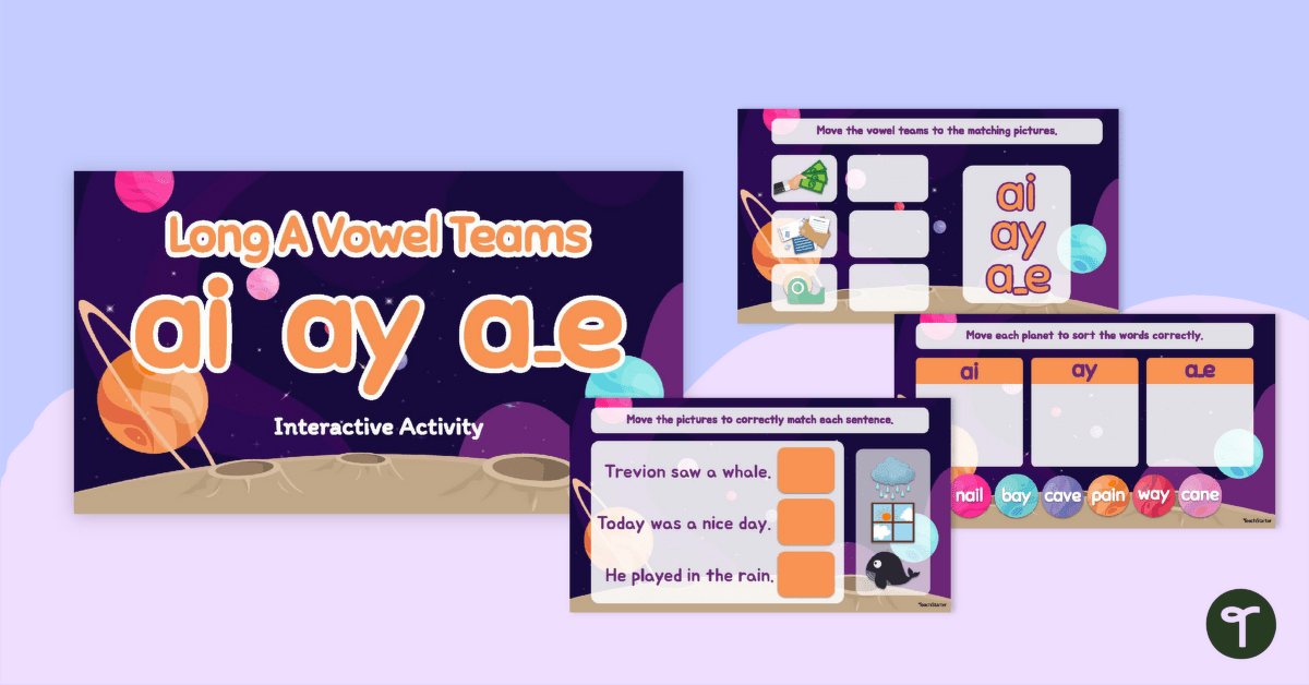 Long A Vowel Team Interactive Activity teaching resource
