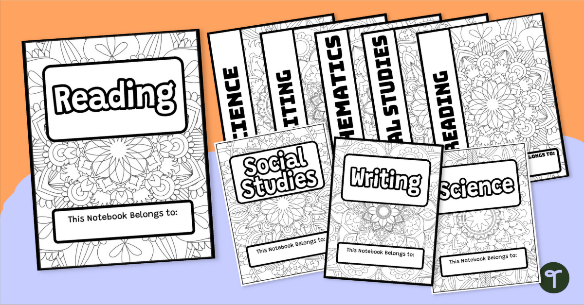 Student Notebook Covers - Mindful Coloring Sheets teaching resource