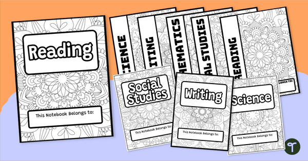 Go to Student Notebook Covers - Mindful Coloring Sheets teaching resource