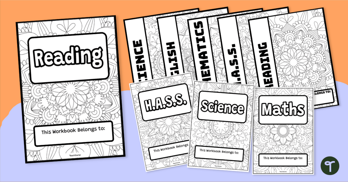 Student Workbook Covers - Mindful Colouring Sheets teaching resource