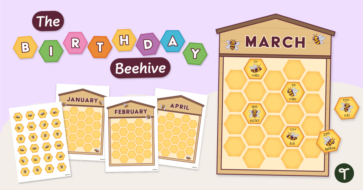 Classroom Birthday Board - Birthday Beehive teaching resource