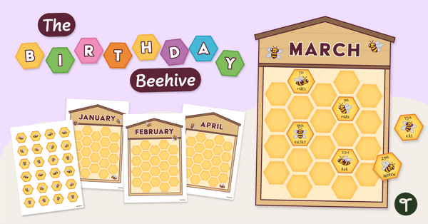 Go to Classroom Birthday Board - Birthday Beehive teaching resource