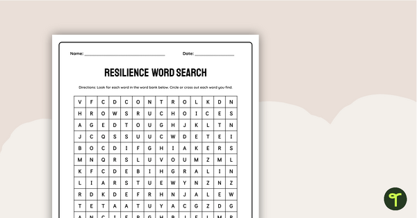 Go to Resilience Word Search teaching resource