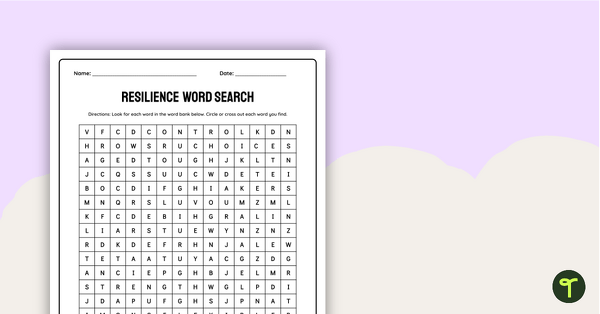 Go to Resilience Word Search teaching resource