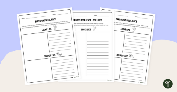 Go to Exploring Resilience Worksheets teaching resource