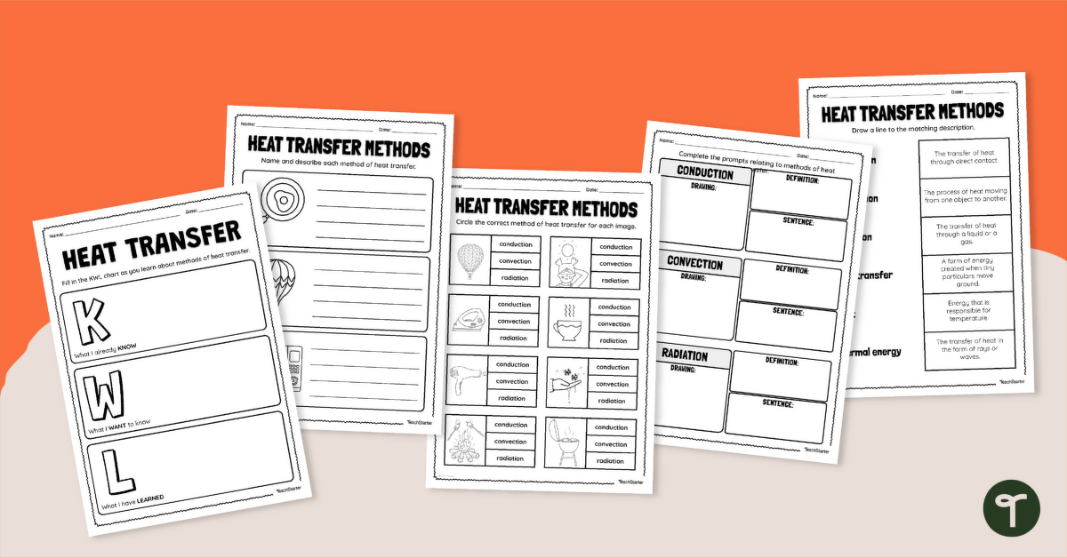 Heat Transfer Methods Worksheet Pack teaching resource