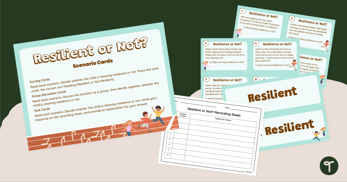 Resilience or Not? Scenario Task Cards teaching resource