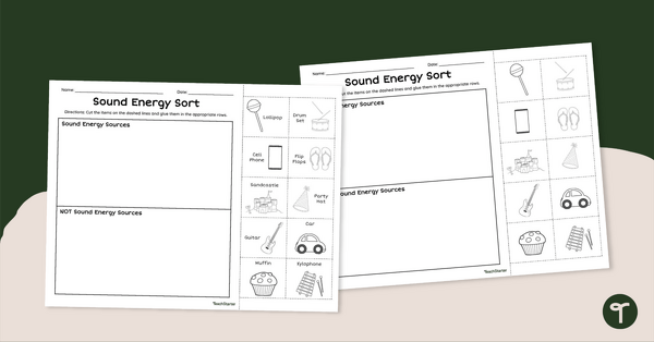 Go to Sound Energy Sources Cut and Paste Worksheet teaching resource