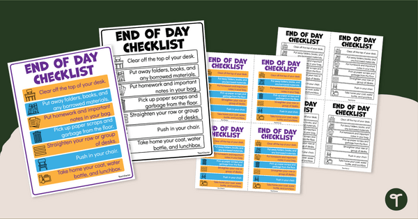 Go to End of Day Checklist & Poster teaching resource