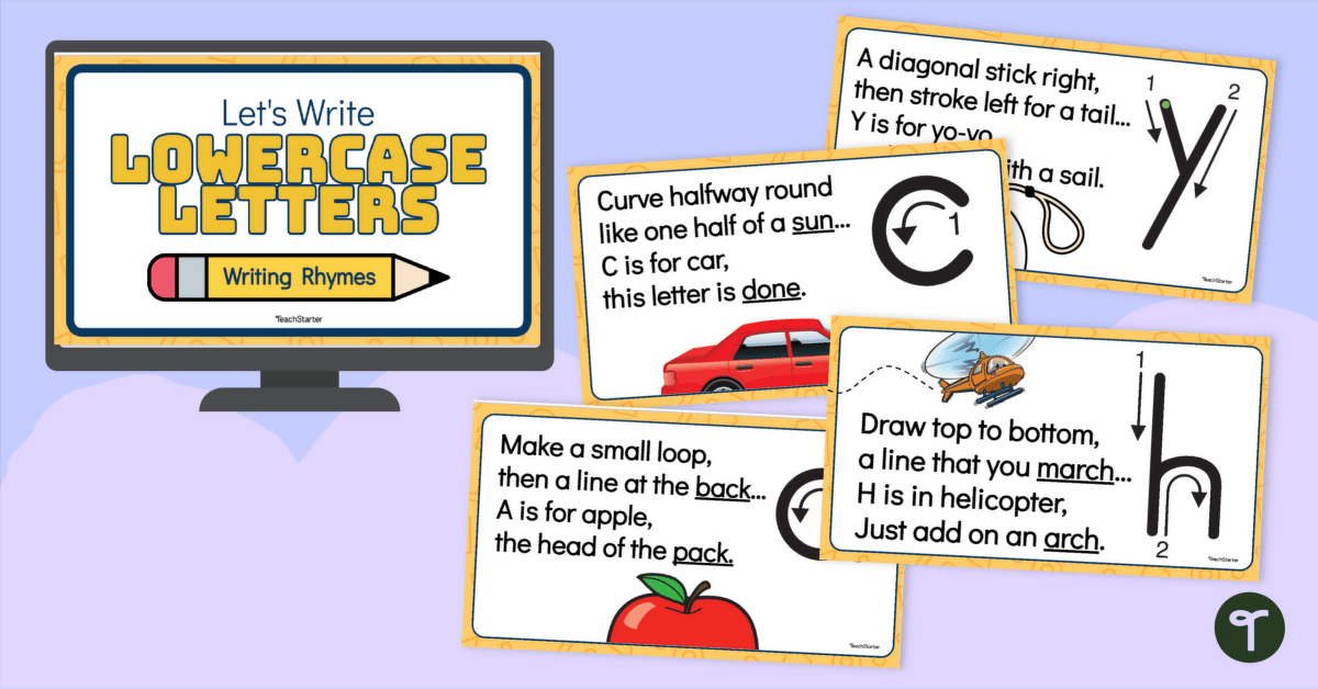 Alphabet Writing Rhymes - Teaching Slides teaching resource