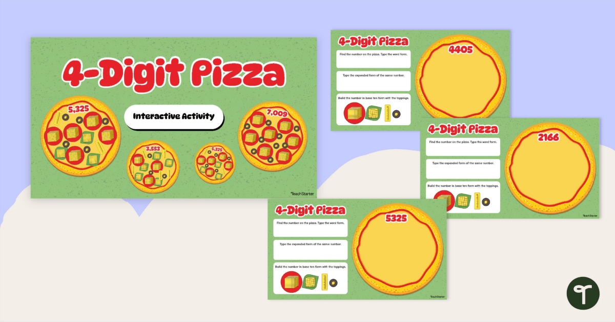 4-Digit Pizza Interactive Activity teaching resource